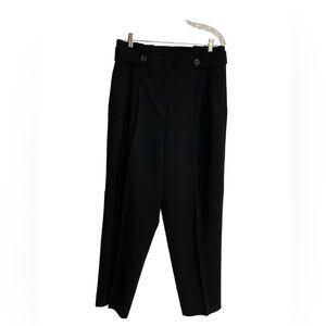 Ann Taylor navy paper bag waist, wide legs pants with pleats, sz 10.